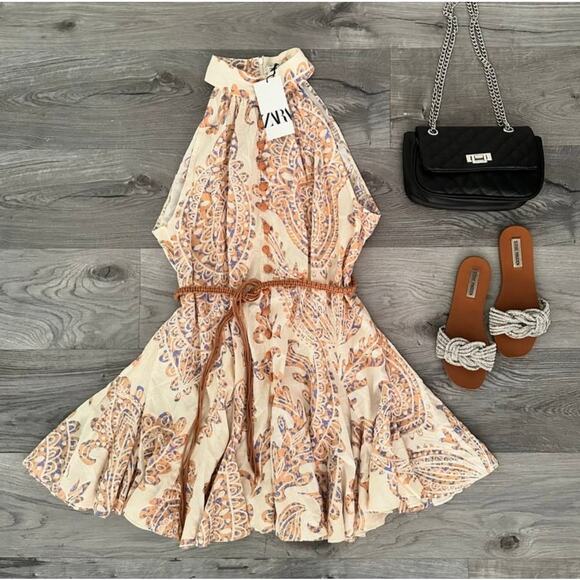 ZARA BLOGGER FAVE!!! High Collar Short Dress NWT - Picture 16 of 16